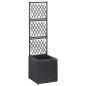vidaXL Enrejado y arriate 1 maceta ratán sintético negro 30x30x107 cm vidaXL Enrejado y arriate 1 maceta ratán sintético negro 30x30x107 cm