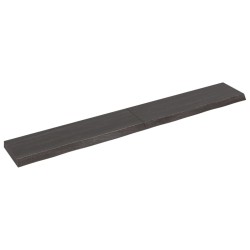 vidaXL Estante pared madera roble tratada marrón oscuro 200x30x(2-6)cm