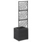 vidaXL Enrejado y arriate 1 maceta ratán sintético negro 30x30x107 cm vidaXL Enrejado y arriate 1 maceta ratán sintético negro 30x30x107 cm
