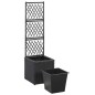 vidaXL Enrejado y arriate 1 maceta ratán sintético negro 30x30x107 cm vidaXL Enrejado y arriate 1 maceta ratán sintético negro 30x30x107 cm