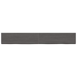 vidaXL Estante pared madera roble tratada marrón oscuro 200x30x(2-6)cm