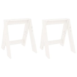 vidaXL Taburetes 2 unidades madera maciza de pino blanco 40x40x45 cm