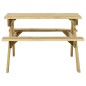 vidaXL Mesa de picnic con bancos 110x123x73 cm madera pino impregnada vidaXL Mesa de picnic con bancos 110x123x73 cm madera pino impregnada