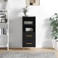 vidaXL Aparador de madera contrachapada negro 34,5x34x90 cm