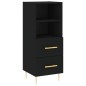 vidaXL Aparador de madera contrachapada negro 34,5x34x90 cm