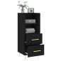 vidaXL Aparador de madera contrachapada negro 34,5x34x90 cm