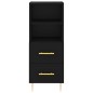 vidaXL Aparador de madera contrachapada negro 34,5x34x90 cm