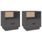 vidaXL Mesitas de noche 2 uds madera maciza pino gris 40x34x45 cm vidaXL Mesitas de noche 2 uds madera maciza pino gris 40x34x45 cm