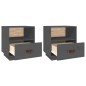 vidaXL Mesitas de noche 2 uds madera maciza pino gris 40x34x45 cm vidaXL Mesitas de noche 2 uds madera maciza pino gris 40x34x45 cm