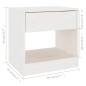 vidaXL Mesita de noche madera maciza de pino blanco 40x31x40 cm