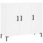 vidaXL Aparador de madera de ingeniería blanco 90x34x80 cm vidaXL Aparador de madera de ingeniería blanco 90x34x80 cm