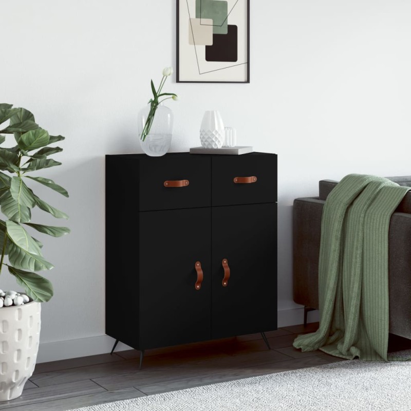 vidaXL Aparador de madera de ingeniería negro 69,5x34x90 cm vidaXL Aparador de madera de ingeniería negro 69,5x34x90 cm