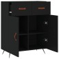 vidaXL Aparador de madera de ingeniería negro 69,5x34x90 cm vidaXL Aparador de madera de ingeniería negro 69,5x34x90 cm