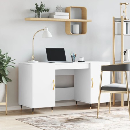 vidaXL Escritorio madera de ingeniería blanco 140x50x75 cm