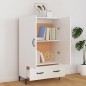 vidaXL Aparador de madera contrachapada blanco brillante 70x31x115cm vidaXL Aparador de madera contrachapada blanco brillante 70x31x115cm