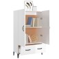 vidaXL Aparador de madera contrachapada blanco brillante 70x31x115cm vidaXL Aparador de madera contrachapada blanco brillante 70x31x115cm