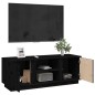 vidaXL Mueble de TV madera maciza de pino negro 110x35x40,5 cm