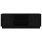 vidaXL Mueble de TV madera maciza de pino negro 110x35x40,5 cm