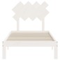 vidaXL Estructura de cama con cabecero madera maciza blanco vidaXL Estructura de cama con cabecero madera maciza blanco