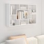 vidaXL Estantería de pared contrachapada blanco brillante 85x16x52,5cm vidaXL Estantería de pared contrachapada blanco brillante 85x16x52,5cm