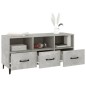 vidaXL Mueble de TV madera contrachapada gris hormigón 102x35x50 cm vidaXL Mueble de TV madera contrachapada gris hormigón 102x35x50 cm