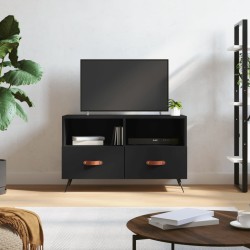 vidaXL Mueble para TV madera contrachapada negro 80x36x50 cm