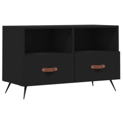 vidaXL Mueble para TV madera contrachapada negro 80x36x50 cm