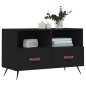 vidaXL Mueble para TV madera contrachapada negro 80x36x50 cm