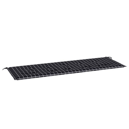 vidaXL Cojín de banco de jardín tela Oxford a cuadros negro 150x50x3cm