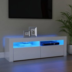 vidaXL Mueble de TV con luces LED blanco brillante 120x35x40 cm