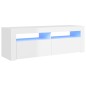 vidaXL Mueble de TV con luces LED blanco brillante 120x35x40 cm