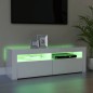 vidaXL Mueble de TV con luces LED blanco brillante 120x35x40 cm