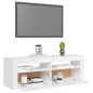 vidaXL Mueble de TV con luces LED blanco brillante 120x35x40 cm