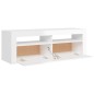 vidaXL Mueble de TV con luces LED blanco brillante 120x35x40 cm