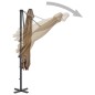 vidaXL Sombrilla voladiza con poste de aluminio gris topo 250x250 cm vidaXL Sombrilla voladiza con poste de aluminio gris topo 250x250 cm