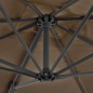 vidaXL Sombrilla voladiza con poste de aluminio gris topo 250x250 cm vidaXL Sombrilla voladiza con poste de aluminio gris topo 250x250 cm