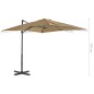 vidaXL Sombrilla voladiza con poste de aluminio gris topo 250x250 cm vidaXL Sombrilla voladiza con poste de aluminio gris topo 250x250 cm