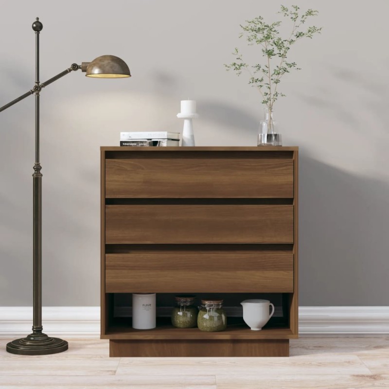 vidaXL Aparador de madera contrachapada marrón roble 70x41x75 cm vidaXL Aparador de madera contrachapada marrón roble 70x41x75 cm