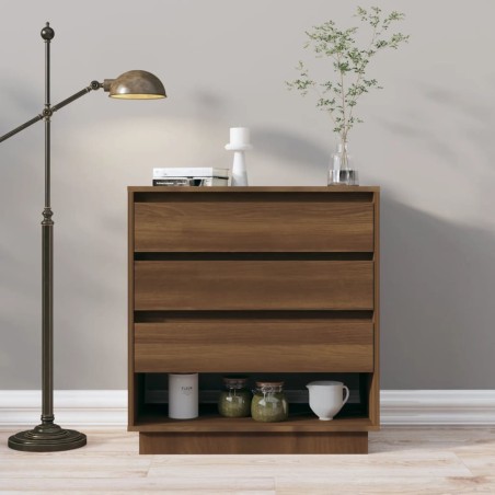 vidaXL Aparador de madera contrachapada marrón roble 70x41x75 cm