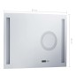 vidaXL Espejo de pared de baño con LED y sensor táctil 80x60 cm vidaXL Espejo de pared de baño con LED y sensor táctil 80x60 cm