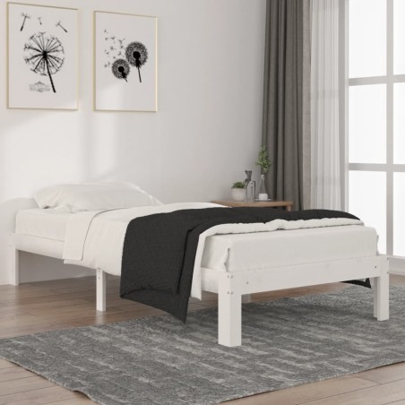 vidaXL Estructura de cama madera maciza de pino blanco 90x200 cm