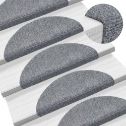 vidaXL Alfombrillas de escalera autoadhesivas 10 uds gris 56x17x3 cm