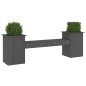 vidaXL Banco con jardineras madera maciza pino gris 184,5x39,5x56,5 cm vidaXL Banco con jardineras madera maciza pino gris 184,5x39,5x56,5 cm