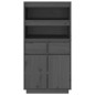 vidaXL Aparador alto de madera maciza de pino gris 60x40x116,5 cm