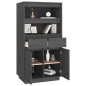 vidaXL Aparador alto de madera maciza de pino gris 60x40x116,5 cm