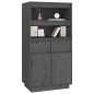 vidaXL Aparador alto de madera maciza de pino gris 60x40x116,5 cm