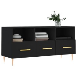 vidaXL Mueble de TV madera de ingeniería negro 102x36x50 cm