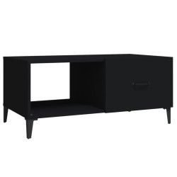 vidaXL Mesa de centro madera contrachapada negro 90x50x40 cm