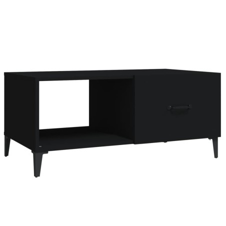 vidaXL Mesa de centro madera contrachapada negro 90x50x40 cm