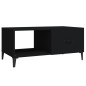 vidaXL Mesa de centro madera contrachapada negro 90x50x40 cm